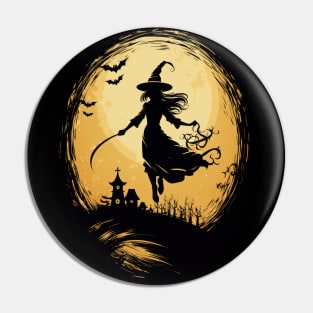 Bewitching Silhouettes: A Halloween Night's Dream Pin