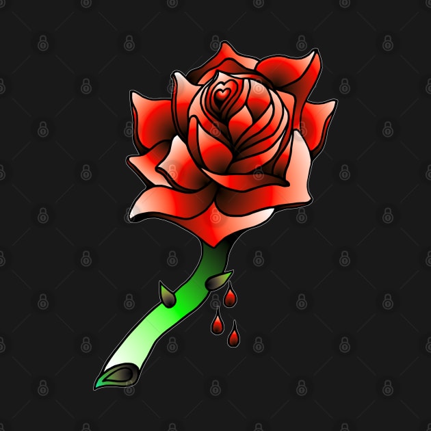 Old School Rose Tattoo Design. by OriginalDarkPoetry