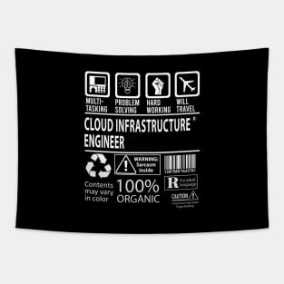 Cloud Infrastructure Engineer T Shirt - MultiTasking Certified Job Gift Item Tee Tapestry