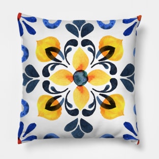 Floral ornament. Watercolor Pillow