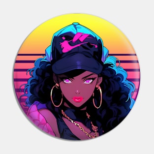 Retro Wave 80s Anime Girl - Anime Wallpaper Pin