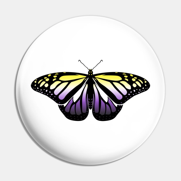 Non-Binary Pride Butterfly Pin by brendalee