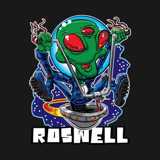 Roswell Alien UFO with Handlebars T-Shirt