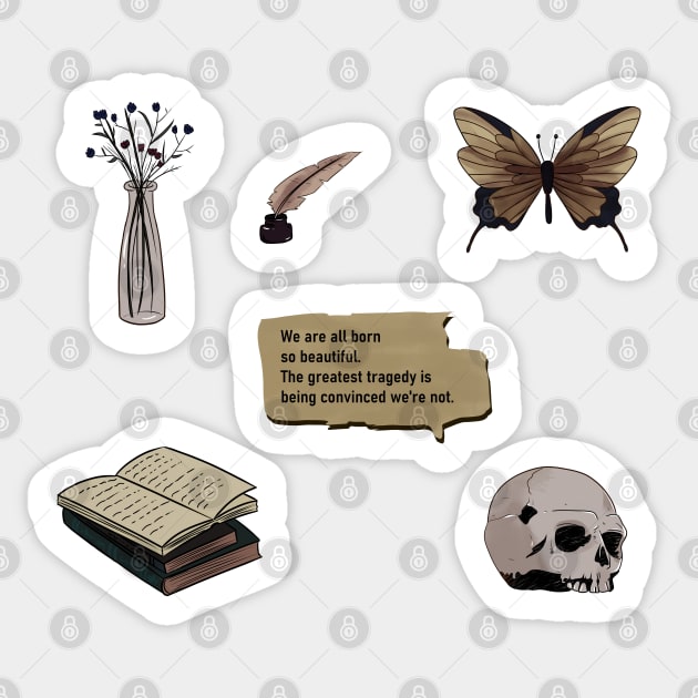 Dark academia aesthetic pack - Dark Academia - Sticker