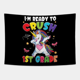 Unicorn I'm Ready To Crush 1st Grade Girls Back To School Tapestry