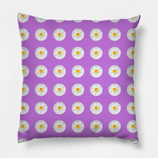 White flower pattern Pillow by Albatross