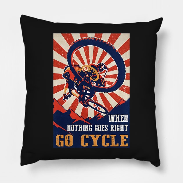 Go Cycle Retro Pillow by Delmonico2022