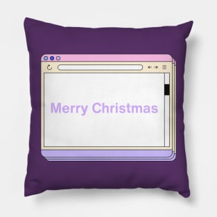 Retro Merry Christmas - Windows Edition Pillow