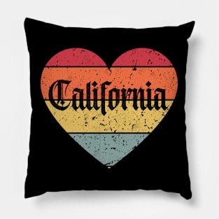 Retro Vintage Sunset Distressed Grunge California Pillow