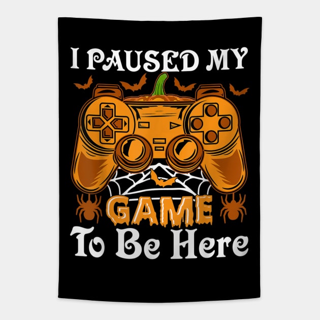 HALLOWEEN VIDEO GAMER Pumpkin Jack O Lantern Tapestry by lunacreat