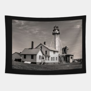 Whitefish Point Lighthouse - Sepia/Black & White Tapestry