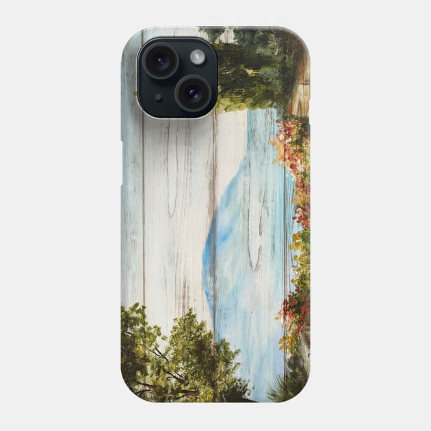 Tavern seaside wood poster Phone Case by GreekTavern