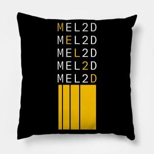 Mel2D T-shirt with golden stripes, golden and white letters Pillow