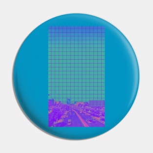 Vaporwave grid Pin