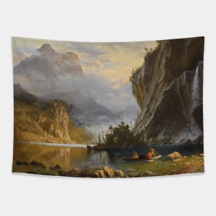 Indians Spear Fishing by Albert Bierstadt Tapestry