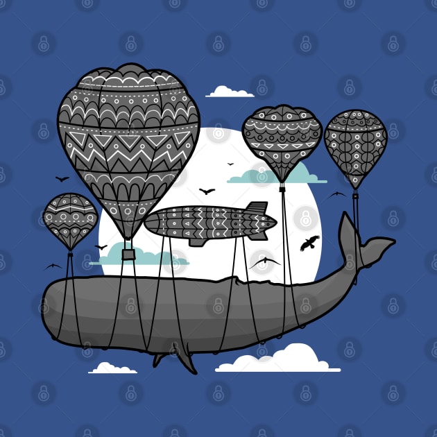 air balloon holding whale by Mako Design 