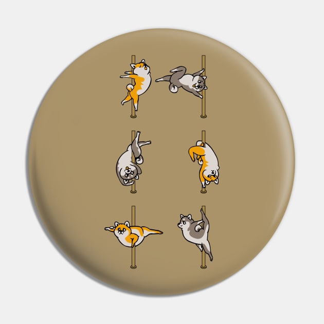 Shiba Inu Pole Dancing Club Pin by huebucket