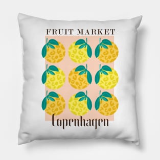 Fruit market Copenhagen Wild Yellow Animal pattern Citrus fruits Pillow