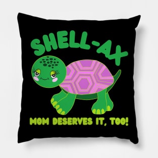 Cute Turtle Drawing Happy Mother's Day Funny Puns Gift Pillow