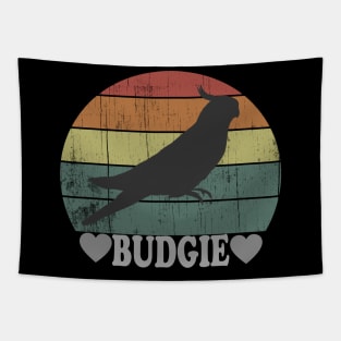 Retro Budgie Love Budgerigar Parakeet Vintage Tapestry