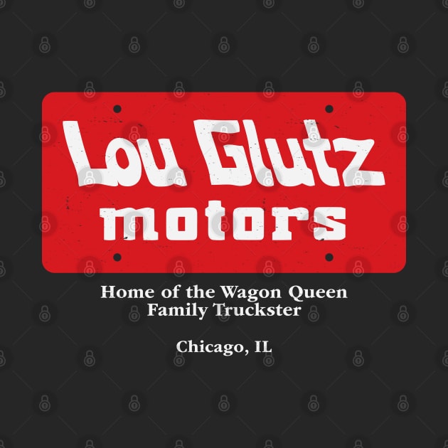 Lou Glutz Motors - vintage license plate logo Vacation by BodinStreet