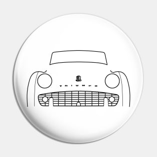 Triumph TR3 classic car outline graphic (black) Pin