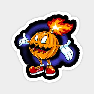 burning pumpkin Magnet