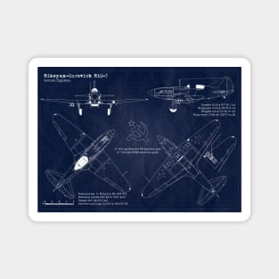 Mig-3 Mikoyan-Gurevich URSS Blueprint Magnet