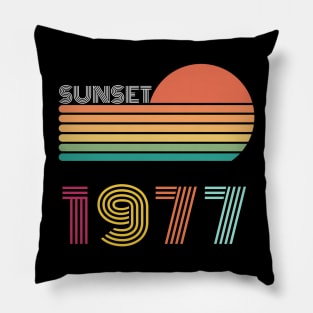 Sunset Retro Vintage 1977 Pillow