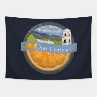 100 Years Ojai Valley Centennial Logo Tapestry