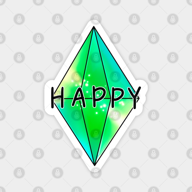 HAPPY. Sims 4 mood plumbob Magnet by 2dsandy