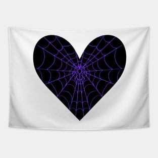 Spider Web Heart V4 Tapestry
