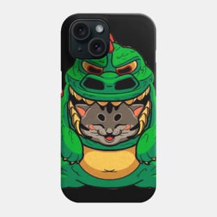 gato con disfraz de dinosaurio Phone Case