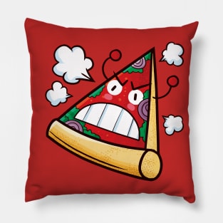 Red Angry Pizza Pillow