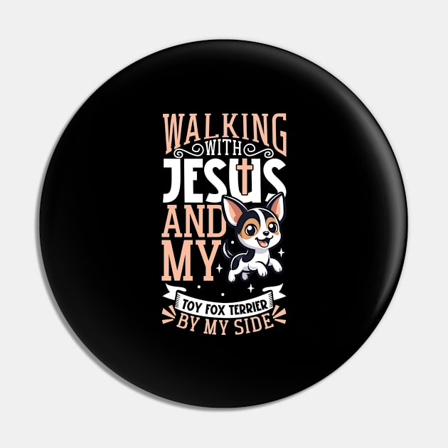 Jesus and dog - Toy Fox Terrier Pin by Modern Medieval Design