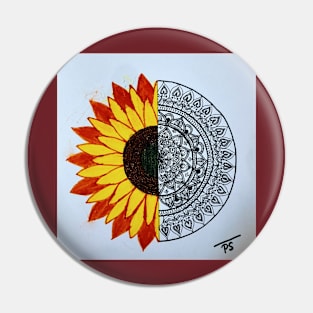 Sunflower Mandala Pin