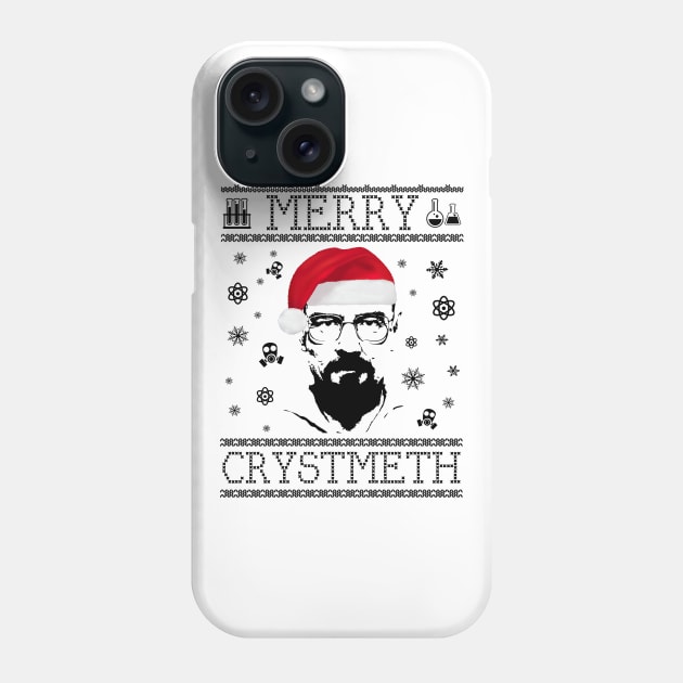 Breaking Bad Heisenberg Merry Chrystmeth Christmas Phone Case by Rebus28