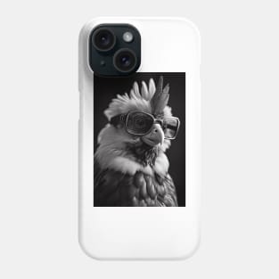 Rooster Ruckus: A Black and White Portrait Phone Case