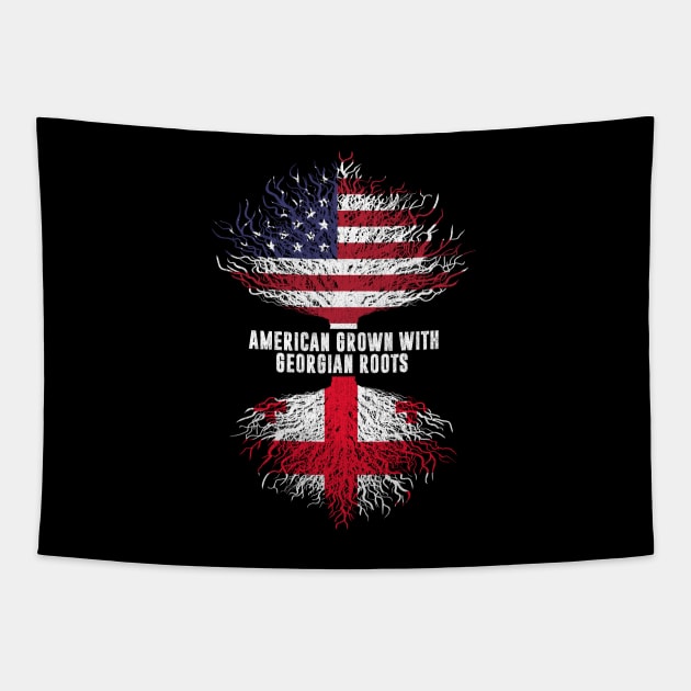 American Grown with Georgian Roots USA Flag Tapestry by silvercoin