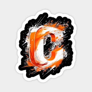 Cheer Leader Cheerleading Squad Orange Letter C Magnet