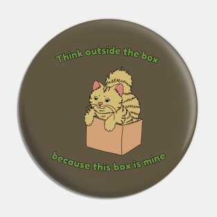 Think outside the box because this box is mine Pin