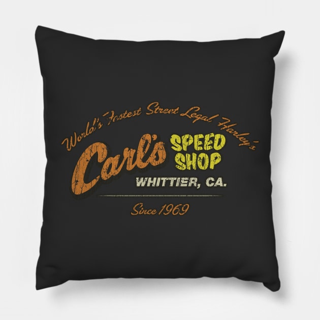 Carl's Speed Shop Whittier 1969 Pillow by JCD666