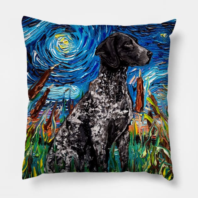 Black German Short Hair Pointer Night Pillow by sagittariusgallery