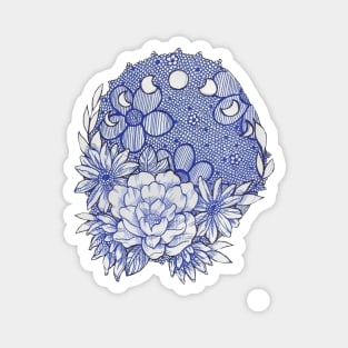 Moon phase floral Magnet