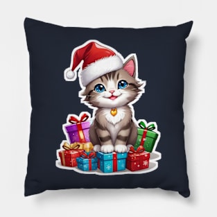 Cat christmas and gift christmas Pillow