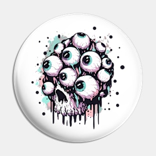 Eyeball skull horror Pin