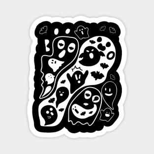 Halloween boo ghost doodle Magnet