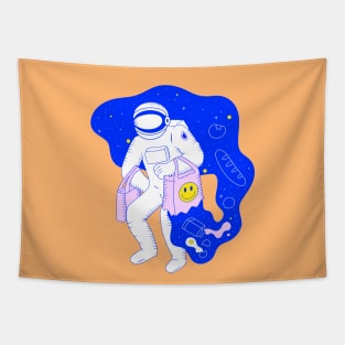 Astronaut Shopper In Space Tapestry