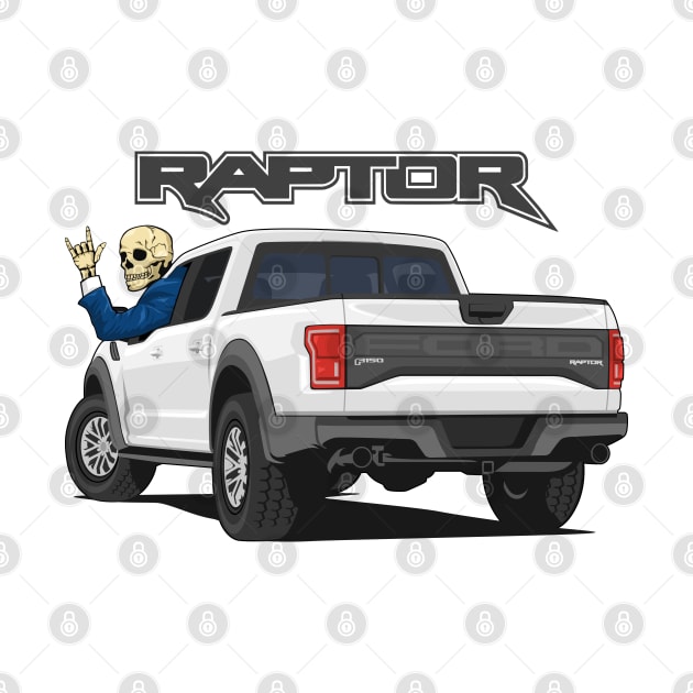 Truck ranger raptor f150 4x4 hand skull metal white by creative.z