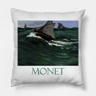 The Green Wave (1866) by Claude Monet Pillow